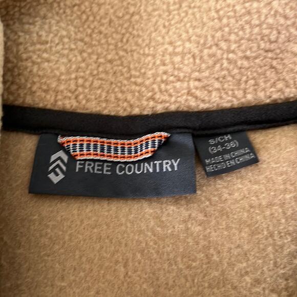 Free Country Free Cycle Camel Highland Sherpa Fleece Jacket Mens Size Small - Picture 2 of 10